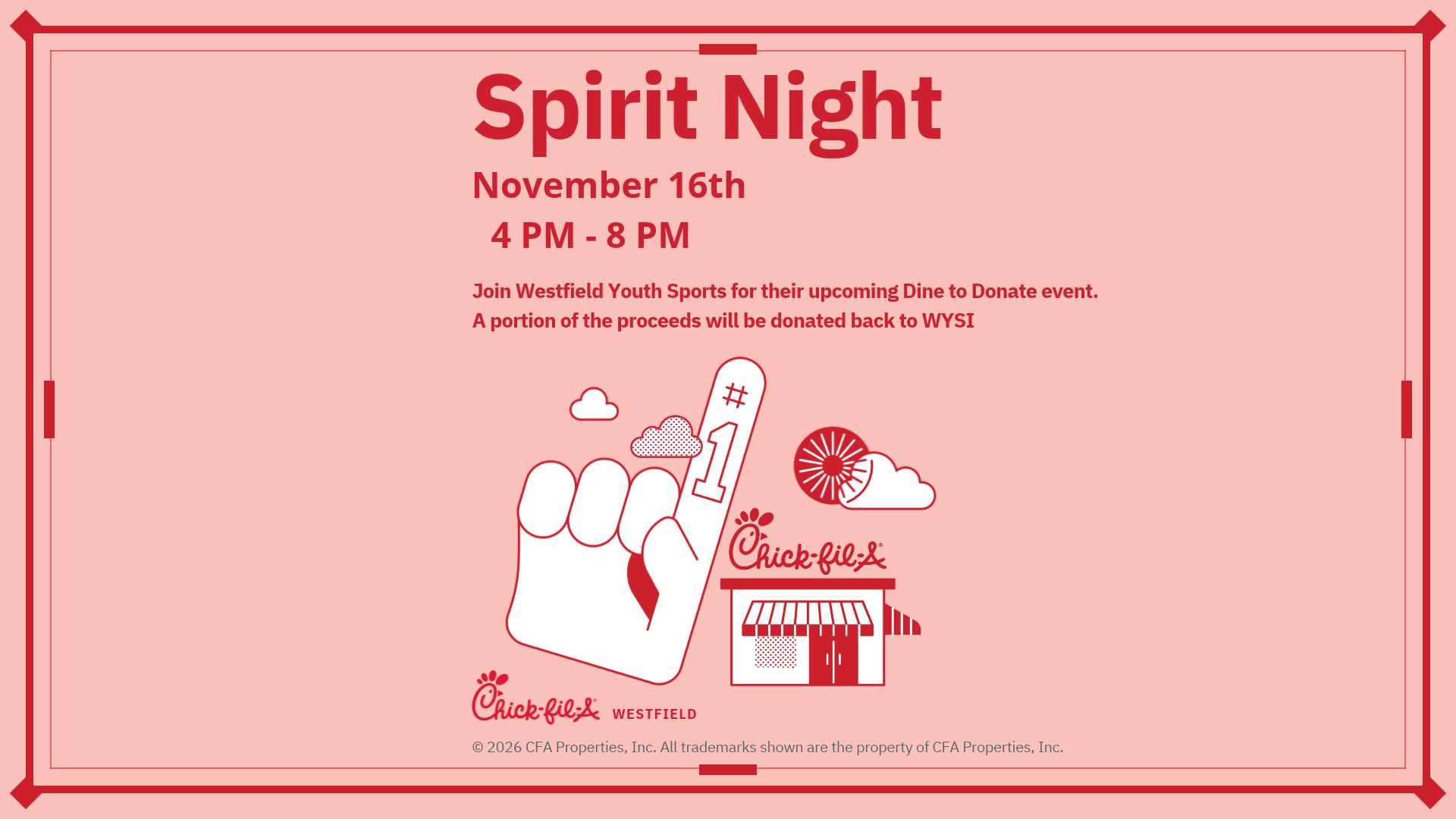Join Westfield Youth Sports for their upcoming Dine to Donate event. (1)